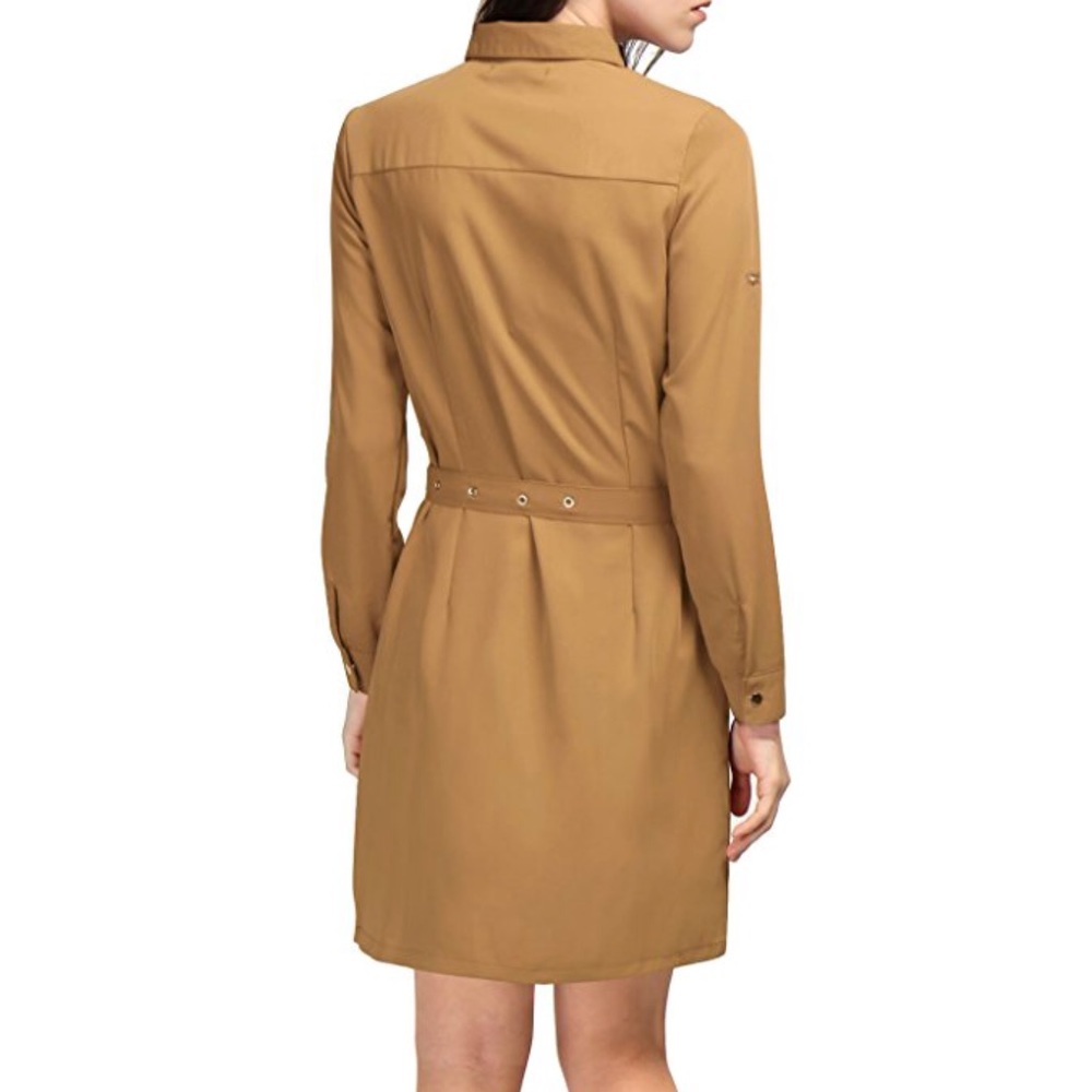 Cargo Utility Pockets Zip Up Belted Shirt Dress - Picture 7 of 8